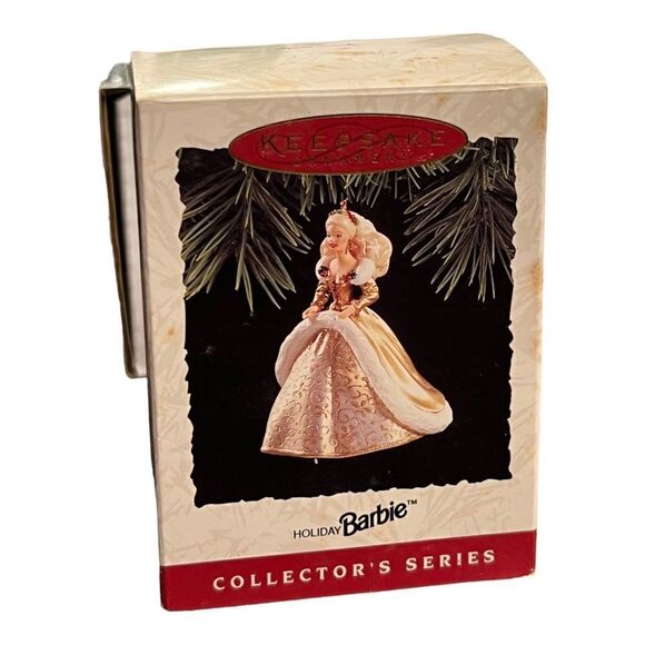 Hallmark Keepsake Ornament Holiday Barbie 1994 Second in Series Gold - Picture 6 of 7